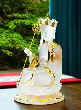 精品水琉璃家用佛堂供奉地藏摆件