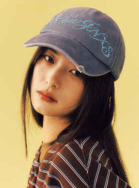 江南先生NewJNXS复古做旧水洗磨破毛边弯帽檐韩系可调节软顶帽子