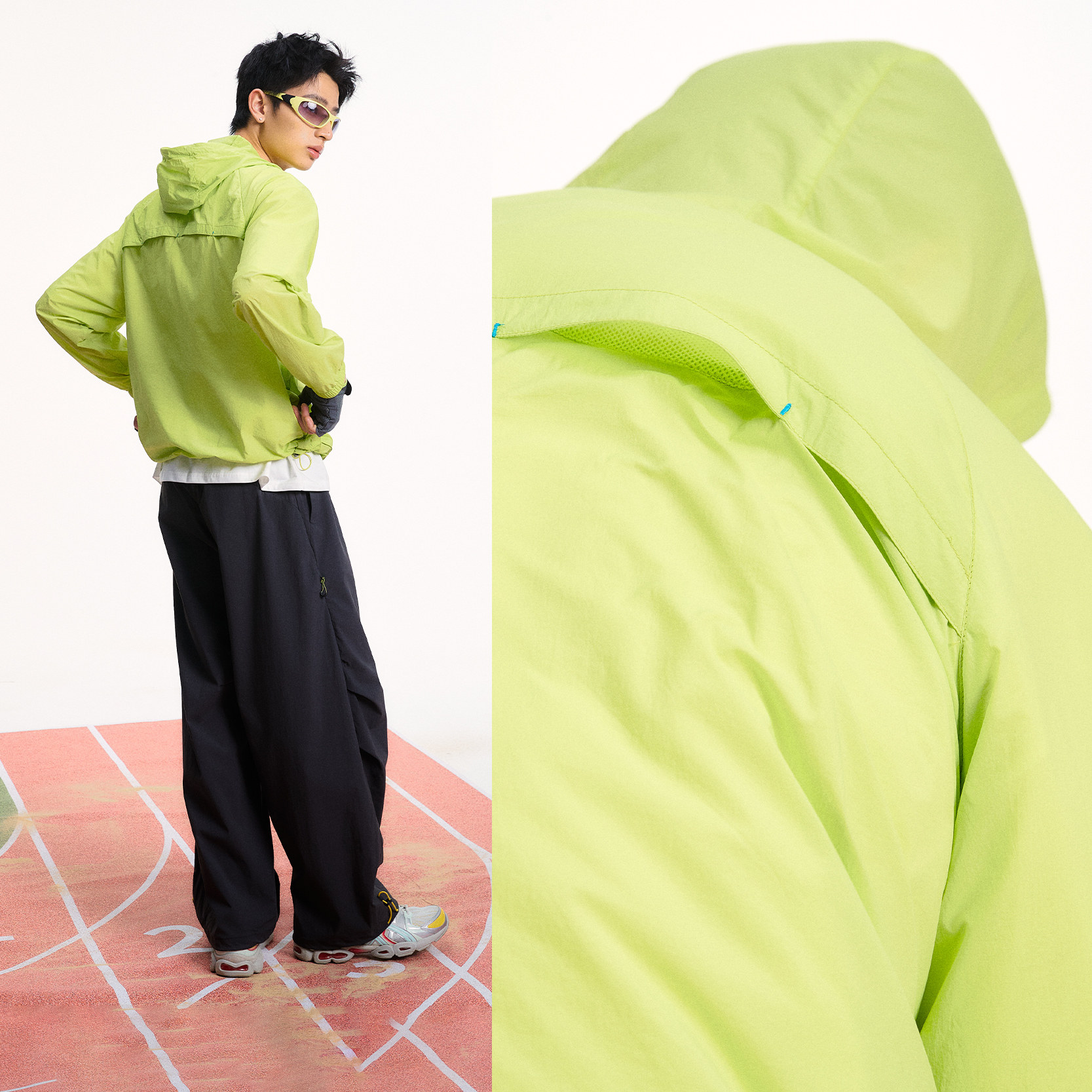 江南先生NewJNXS撞色49g轻量透气抗紫外线防晒服男女宽松连帽外套,淘宝优惠券,粉丝福利购,淘宝优惠卷