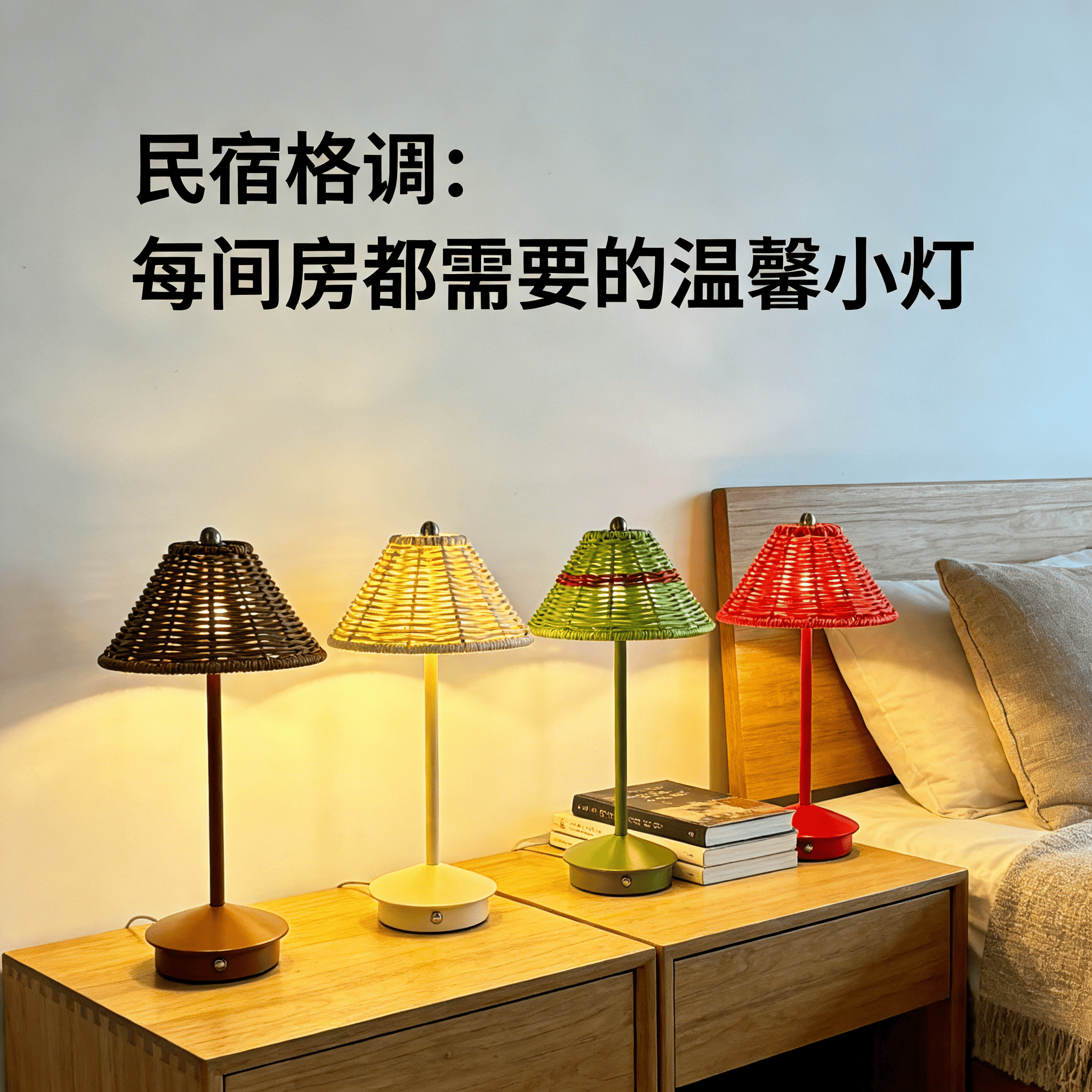 北欧高级感创意藤编台灯餐厅户外便携式可充电调光装饰餐桌氛围灯,淘宝优惠券,粉丝福利购,淘宝优惠卷