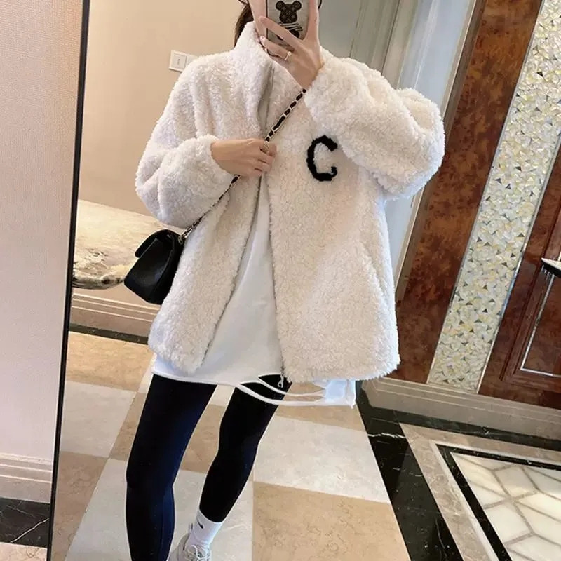 出口清仓折扣商场撤回女装加厚加绒羊羔毛绒棒球服外套大码女卫衣,淘宝优惠券,粉丝福利购,淘宝优惠卷