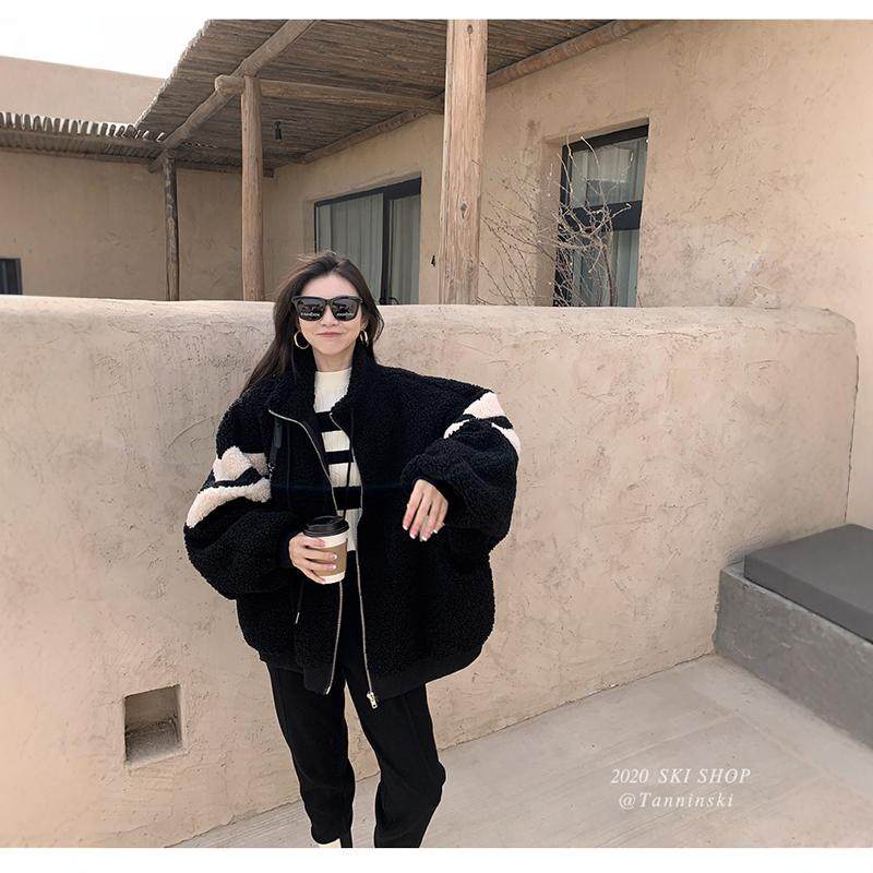 羊羔毛绒加厚立领开衫外套女秋冬季韩版大码宽松保暖加厚外穿外套,淘宝优惠券,粉丝福利购,淘宝优惠卷