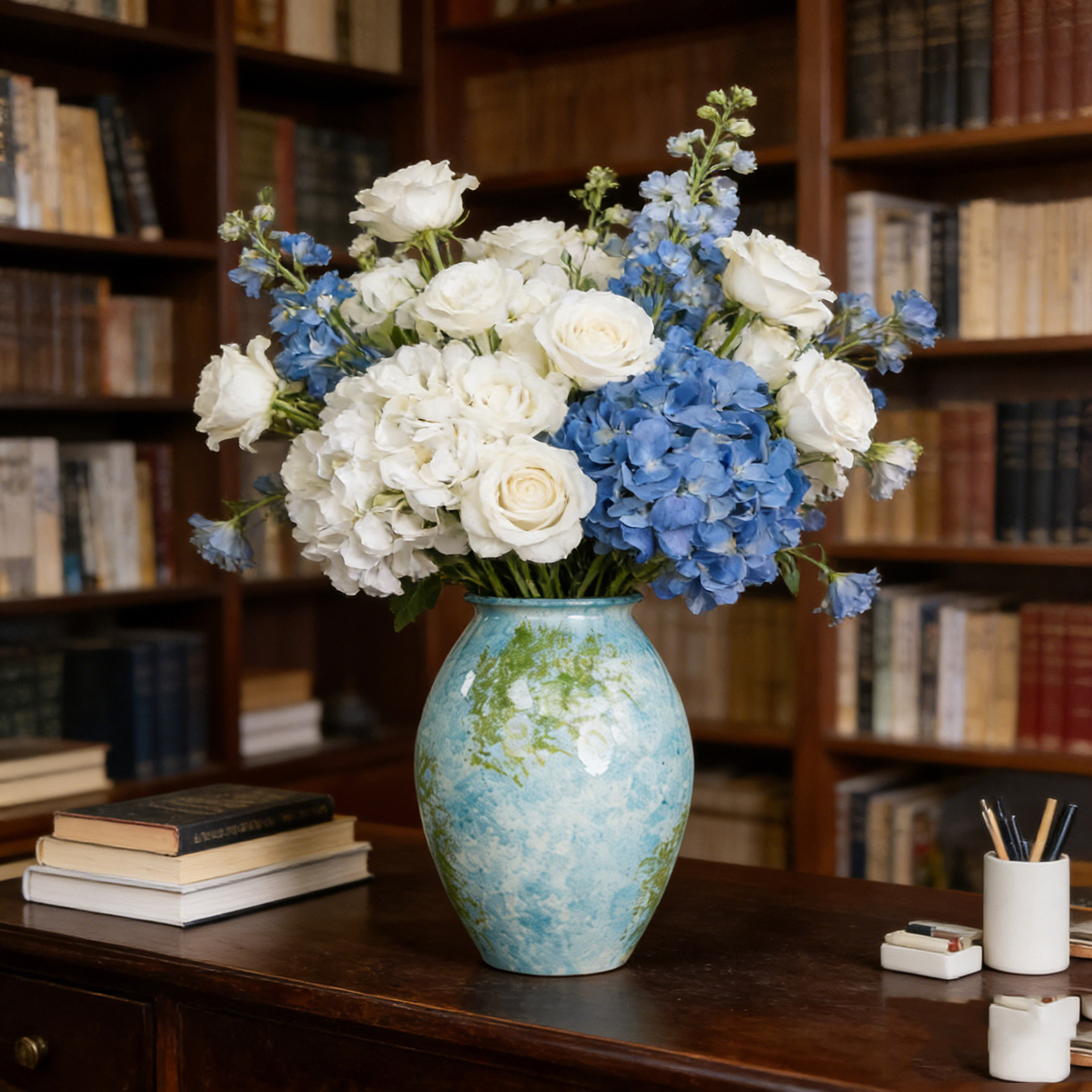 景德镇油画大肚翻口中式陶瓷餐桌水培花瓶摆件客厅插花轻奢高级感,淘宝优惠券,粉丝福利购,淘宝优惠卷