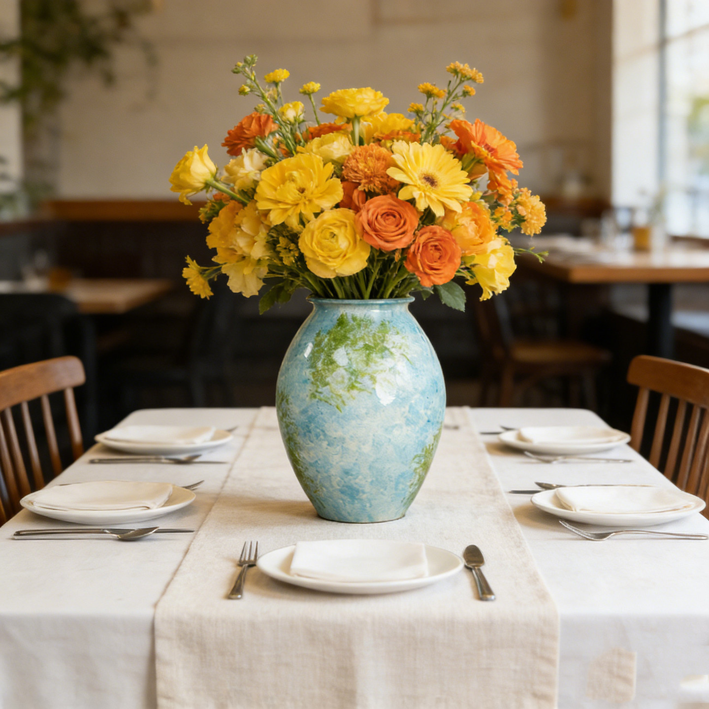 景德镇油画大肚翻口中式陶瓷餐桌水培花瓶摆件客厅插花轻奢高级感,淘宝优惠券,粉丝福利购,淘宝优惠卷