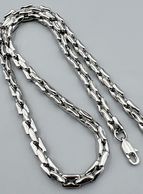 简约方形十字链钛钢项链朋克百搭