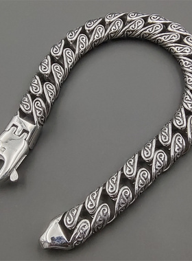 复古男钛钢图腾手链朋克百搭霸气