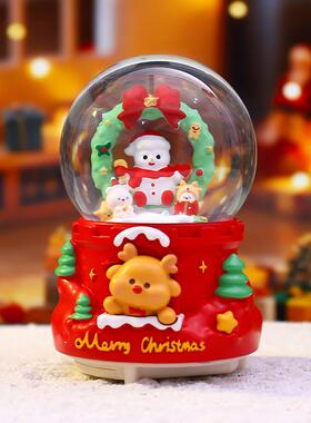 圣诞物语水晶球大号发光水球圣诞节装饰玻璃球飘雪音乐盒厂家