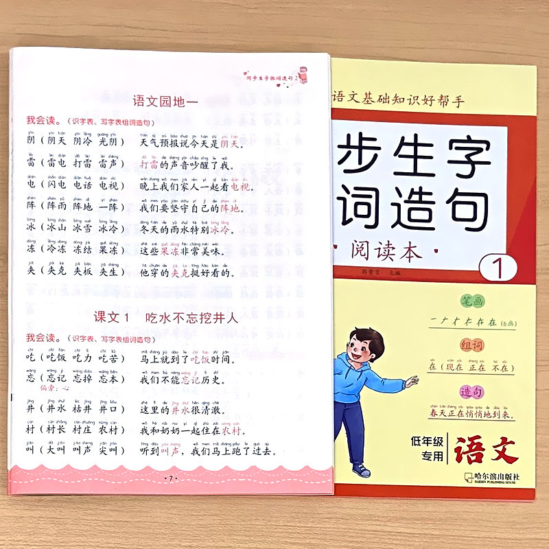 一年级上册1下册生字组词造句阅读本带笔顺笔画小学生语文基础知识手册专项训练同步人教部编版练习册识字表写字表句子积累天天练