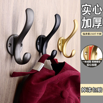 Hanging clothes hook wall-mounted wall in door Xuanguan wardrobe clothes hook free from punching wall entrance door clothes hat hook single