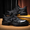 Men's British retro leather thick-soled casual leather shoes