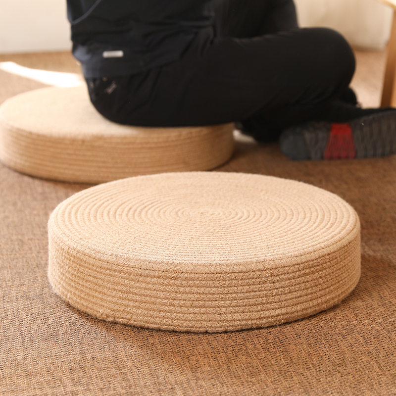 日式麻绳蒲团垫榻榻米垫子坐垫卧室地上可坐地垫家用打坐垫禅修垫 - 图0