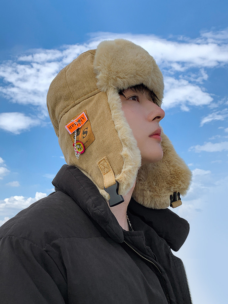 帽子男2025新款冬季骑行防风保暖护耳套头棉帽加绒加厚防寒雷锋帽,淘宝优惠券,粉丝福利购,淘宝优惠卷