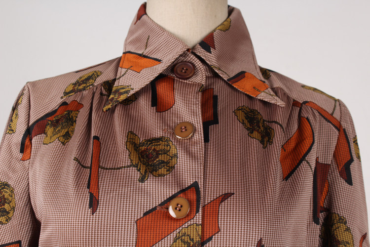 vintage古着日本制春夏中古长裙法式女装西海岸复古风连衣裙H635