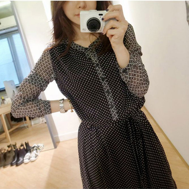 Commuting large swing polka dot fashionable resort women's jumpsuit