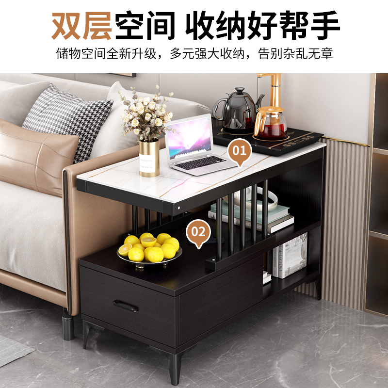 沙发边几茶几可移动客厅家用创意床头柜侧边柜意式极简多功能角几 - 图2