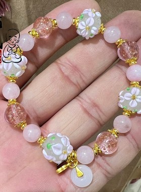 杭州灵隐香花球平安扣祥云手串