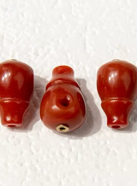 藏式红玛瑙奶嘴一体三通菩提星月龙脊108颗佛珠手串DIY佛塔配饰