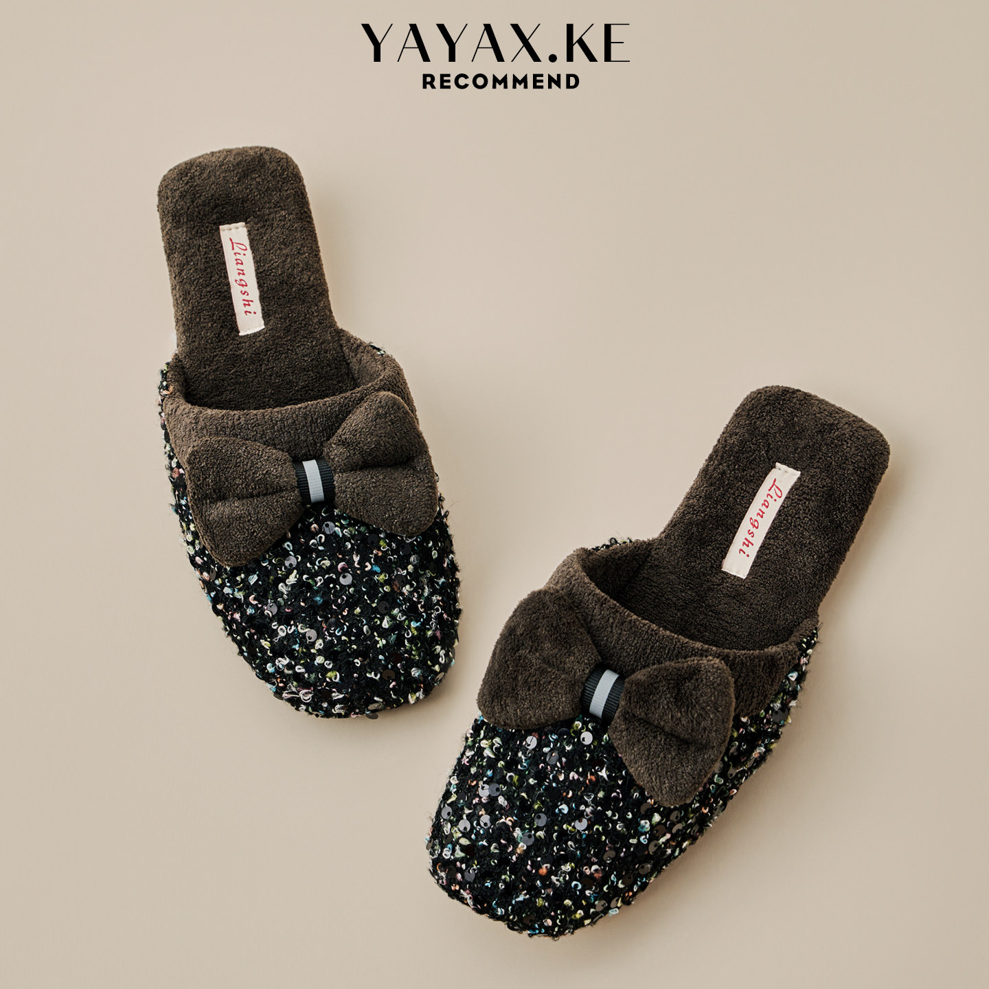 蝴蝶结棉拖鞋女士秋冬季居家用防滑加绒保暖室内轻奢小香风棉拖鞋,淘宝优惠券,粉丝福利购,淘宝优惠卷