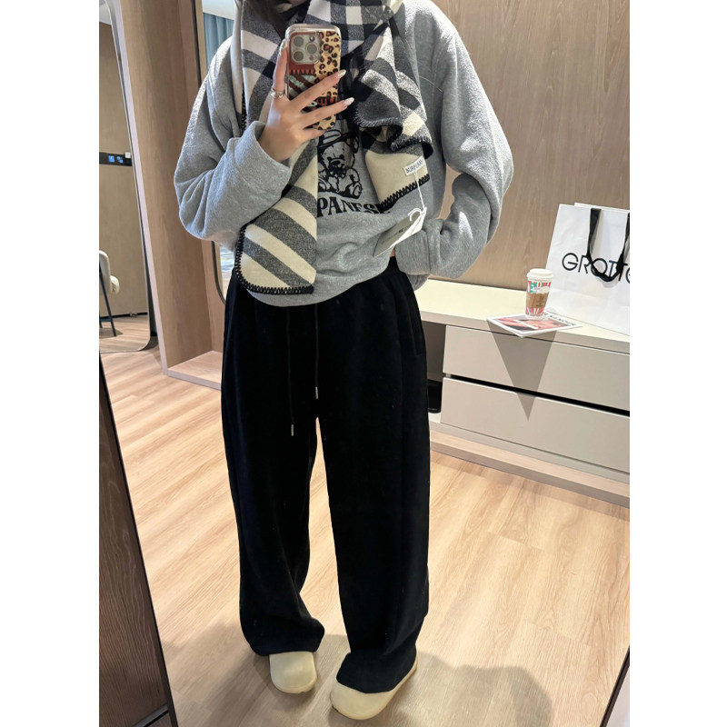 孕妇直筒裤秋冬季加绒外穿宽松无托腹抽绳束脚长裤子两穿休闲卫裤,淘宝优惠券,粉丝福利购,淘宝优惠卷