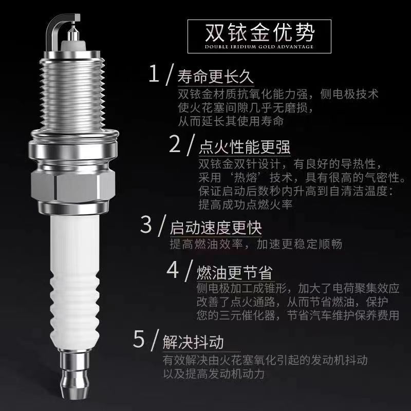 宝马X5火花塞2.0T/3.0T/3.0L/4.0T4.4T/适配4.4L/原厂双铱金 - 图1