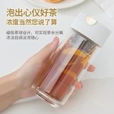 Черный муравей магнитный чай для разделения вода Стекло двойное слоя без горячей руки, чайная чашка с высокой чашкой