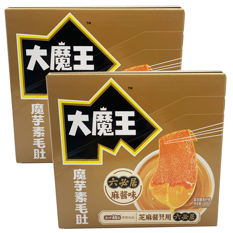 盐津铺子大魔王魔芋素毛肚六必居麻酱味香菜味休闲零食小吃整箱