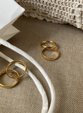 别样风金色博主同款chic钛钢戒指