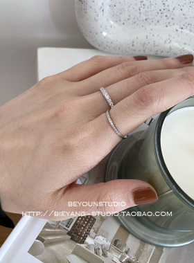 ZUORAN 韩国ins潮流精致轻奢微镶半圈锆石时尚百搭气质戒指RF75