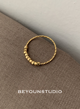 精致别样细闪小巧金色指环时尚