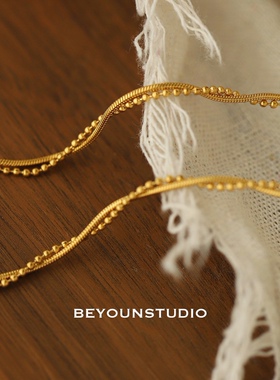 缠绕麻花双层项链钛钢