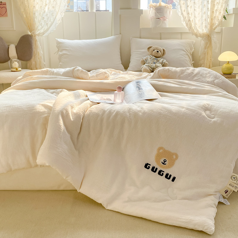 A类全棉双层纱大豆纤维被子夏凉被空调被夏季纯棉春秋薄款棉被芯