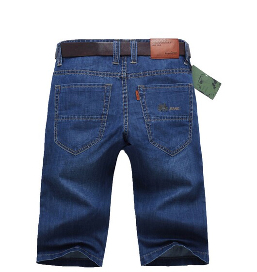 Denim summer straight cropped mid-length pants, thin and wear-resistant