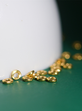 足金手工錾刻古法黄金盘缠小金圈