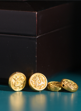 恋金 足金手工錾刻黄金 中国上古四大神兽 手链手串吊坠配饰