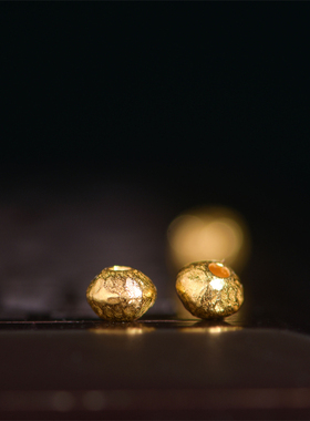 恋金 足金手工錾刻古法黄金飞碟小隔片 隔珠配珠项链手链配饰