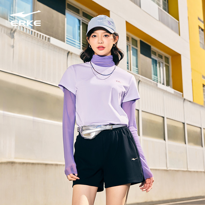 鸿星尔克短袖女2025夏季新款女士纯棉透气运动服t恤女装半袖上衣,淘宝优惠券,粉丝福利购,淘宝优惠卷