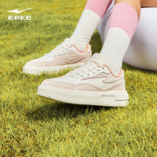 鸿星尔克板鞋女鞋小白鞋惊鸿春秋新款厚底增高白色休闲运动鞋子女 - 图3