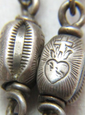 手工十字架宗教风古董银项链