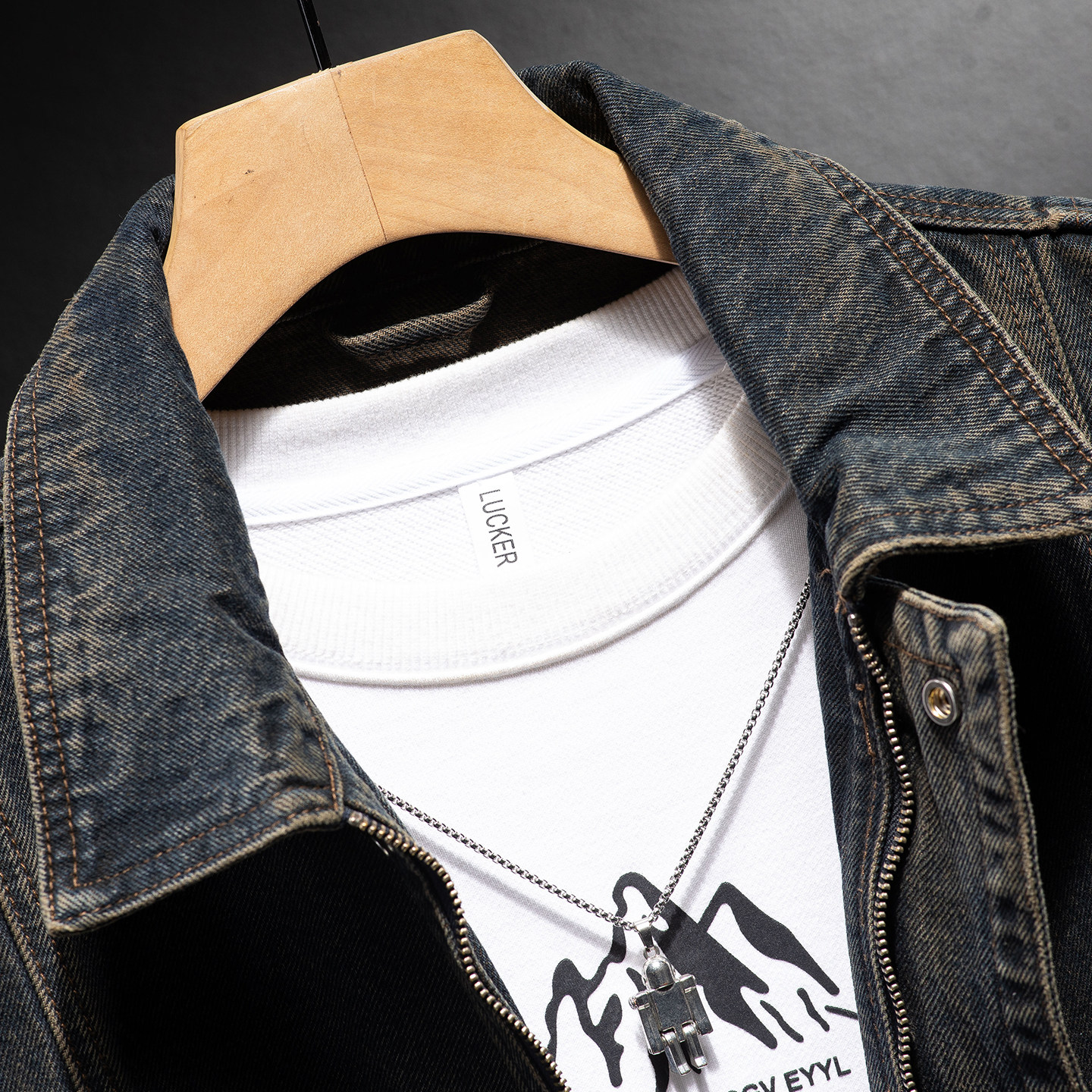 2025秋冬牛仔外套男休闲宽松复古洗水机车拉链夹克男装上衣时尚,淘宝优惠券,粉丝福利购,淘宝优惠卷