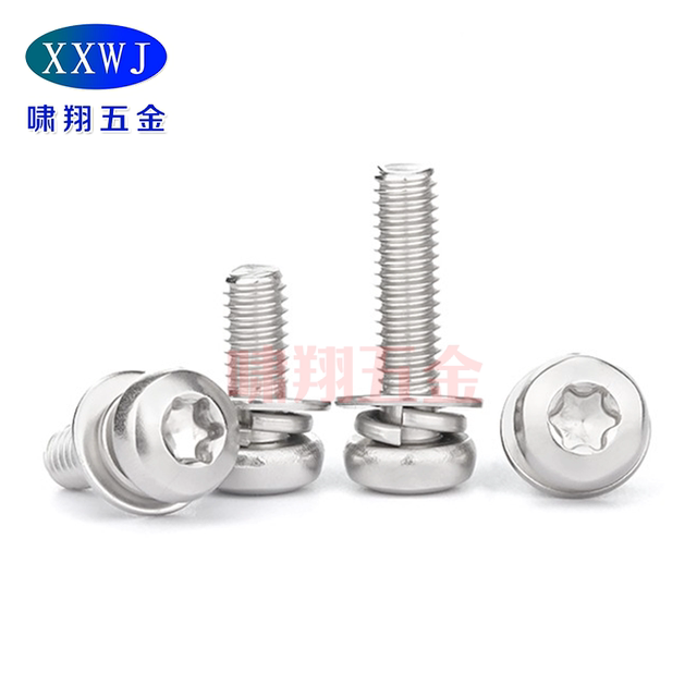 304 stainless steel plum blossom pan head three combination screws