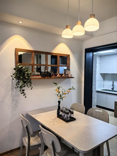 中古风家用餐厅客厅沙发背景墙面假窗装饰镜咖啡店假窗实木格子镜 - 图0