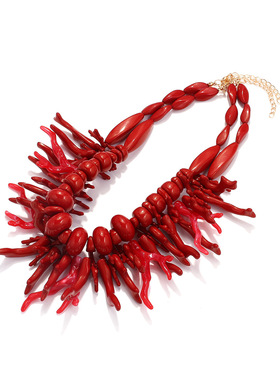 波西米亚民族风多层树脂项链