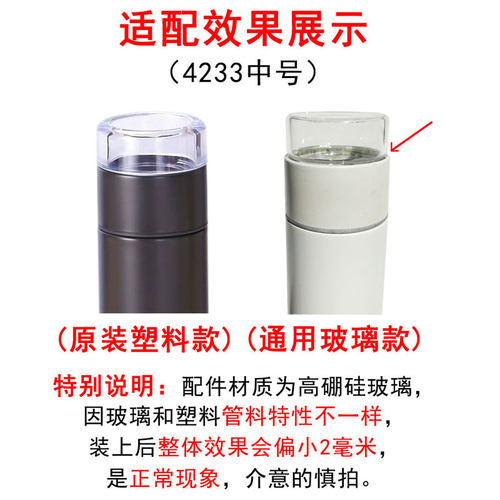 适用于乐扣LHC4232/4233品茗茶水分离保温杯配件通用玻璃茶仓盖子 - 图1