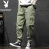 Playboy Autumn Men Loose Casual Quần yếm Thanh niên Thương hiệu Quần Quần Quần Sinh viên Quần Quần Nam - Quần mỏng