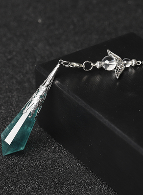 灵摆能量石水晶紫粉白饰品吊坠