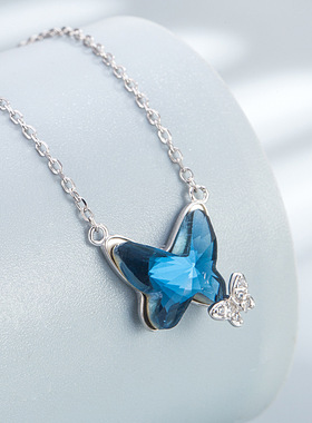 「晶蝶轻舞」S925银蝴蝶水晶套装