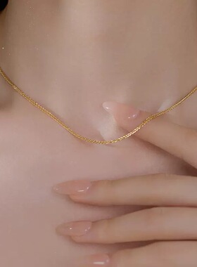 999纯银项链男女款肖邦链可调节抽拉爱心伸缩链百搭定位素链简约