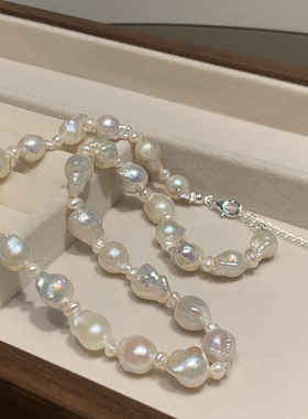 小众设计款天然巴洛克珍珠项链