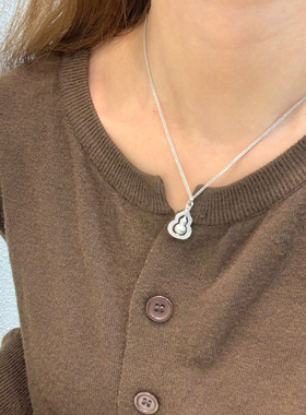 小众设计925金银葫芦项链