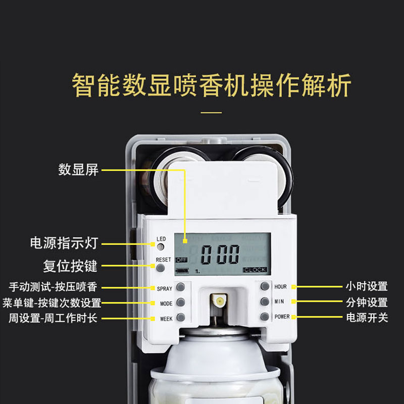 瑞沃自动定时喷香机卫生间加香器飘香机空气清新剂喷雾器优惠套装 - 图1